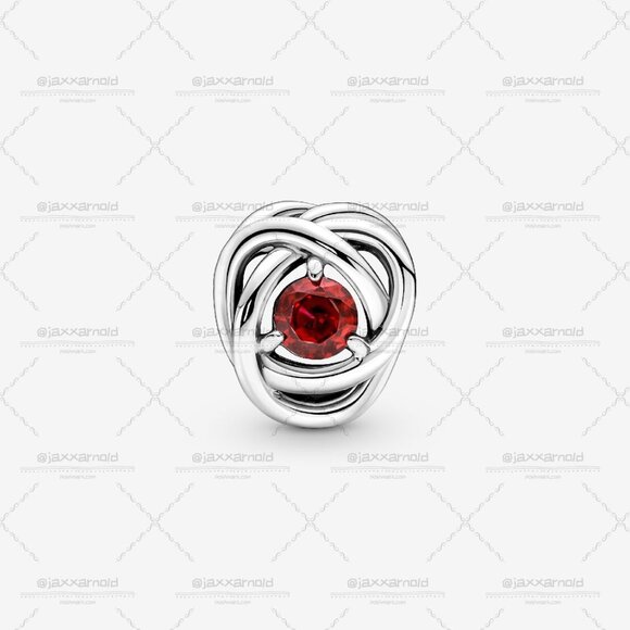 Pandora July True Red Eternity Circle Charm - Picture 3 of 5